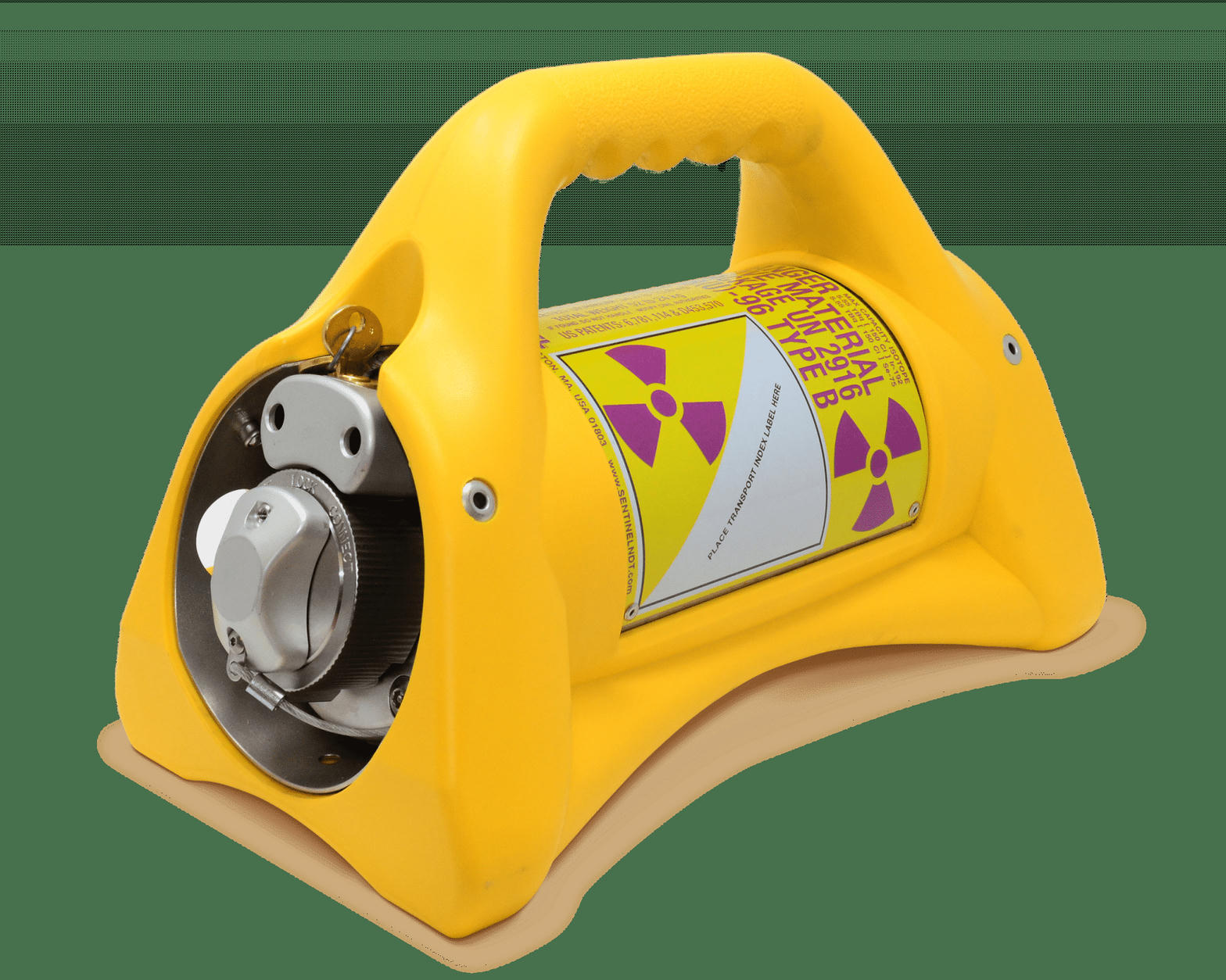 Yellow gamma radiography camera — Sentinel-style exposure device